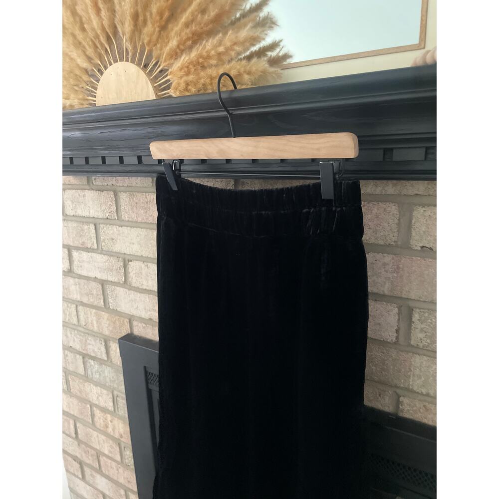 ☀️SALE☀️ J. Crew | Black Velvet Midi Skirt Small Velour Split Leg Velveteen - Picture 3 of 7